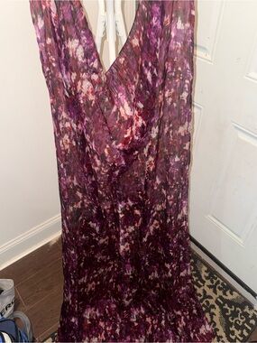 This is a 100% silk Lafayche Accessories scarf in a deep purple